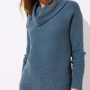 LOFT Teal Knit Cowlneck Sweater